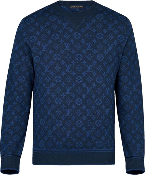 louis vuitton blue monogram sweater